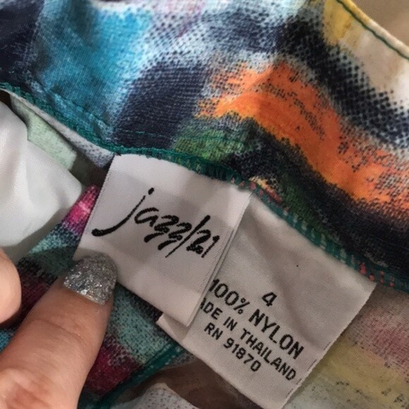 Vintage jazz 21 nylon abstract mini skort size 4 - Picture 9 of 9